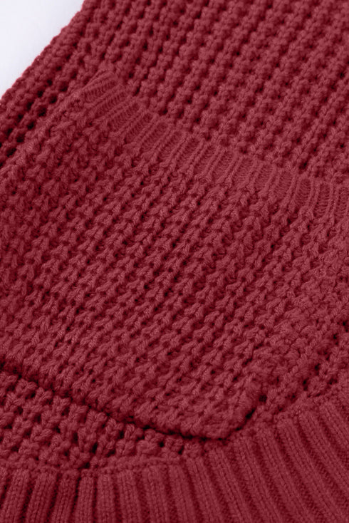 Pocket Knitted Solid Color Cardigan